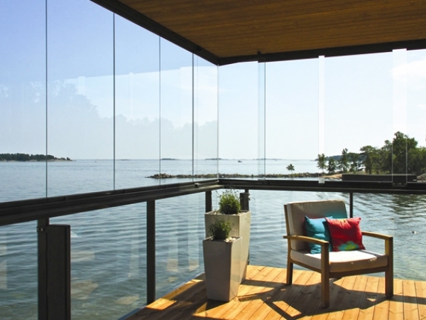 全景无框阳台窗 8mm钢化玻璃